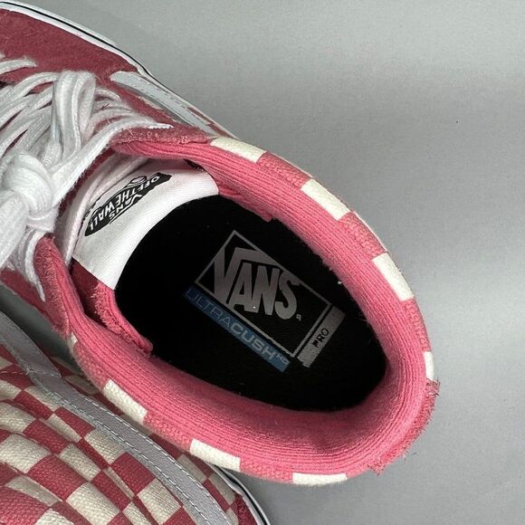 Vans Men's Pro Classics Old Skool Cherckerboard‎ High Top Lace Up Sneakers - Picture 11 of 13